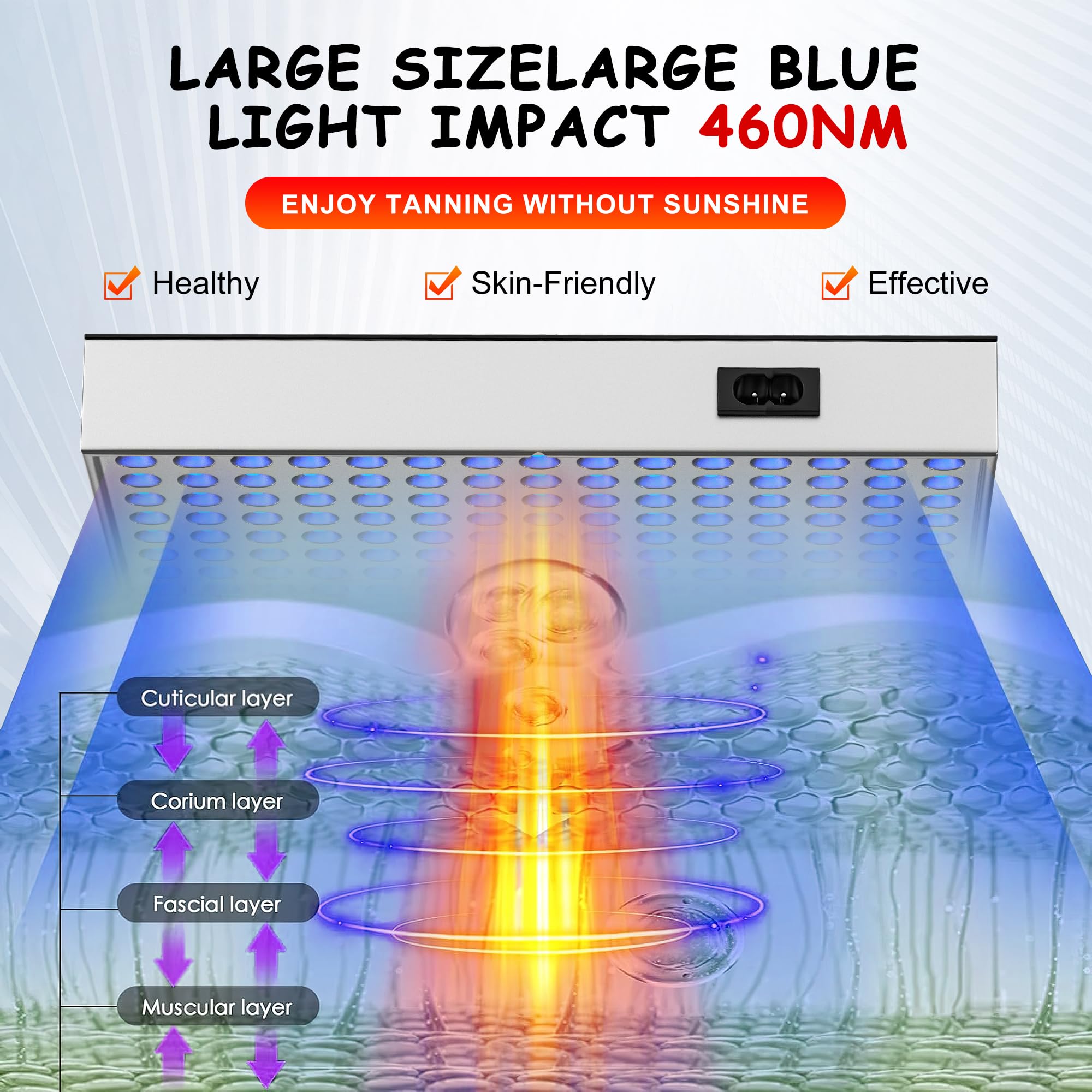 Lámpara de bronceado Solarium para el hogar, lámpara de bronceado portátil con 225 LED, soporte ajustable, bronceador facial plegable para el hogar, luz bronceadora de piel para cara y cuerpo
