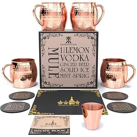 Yooreka Gift Set Moscow Mule Mugs Set Of 4 16 Oz Solid - View #8