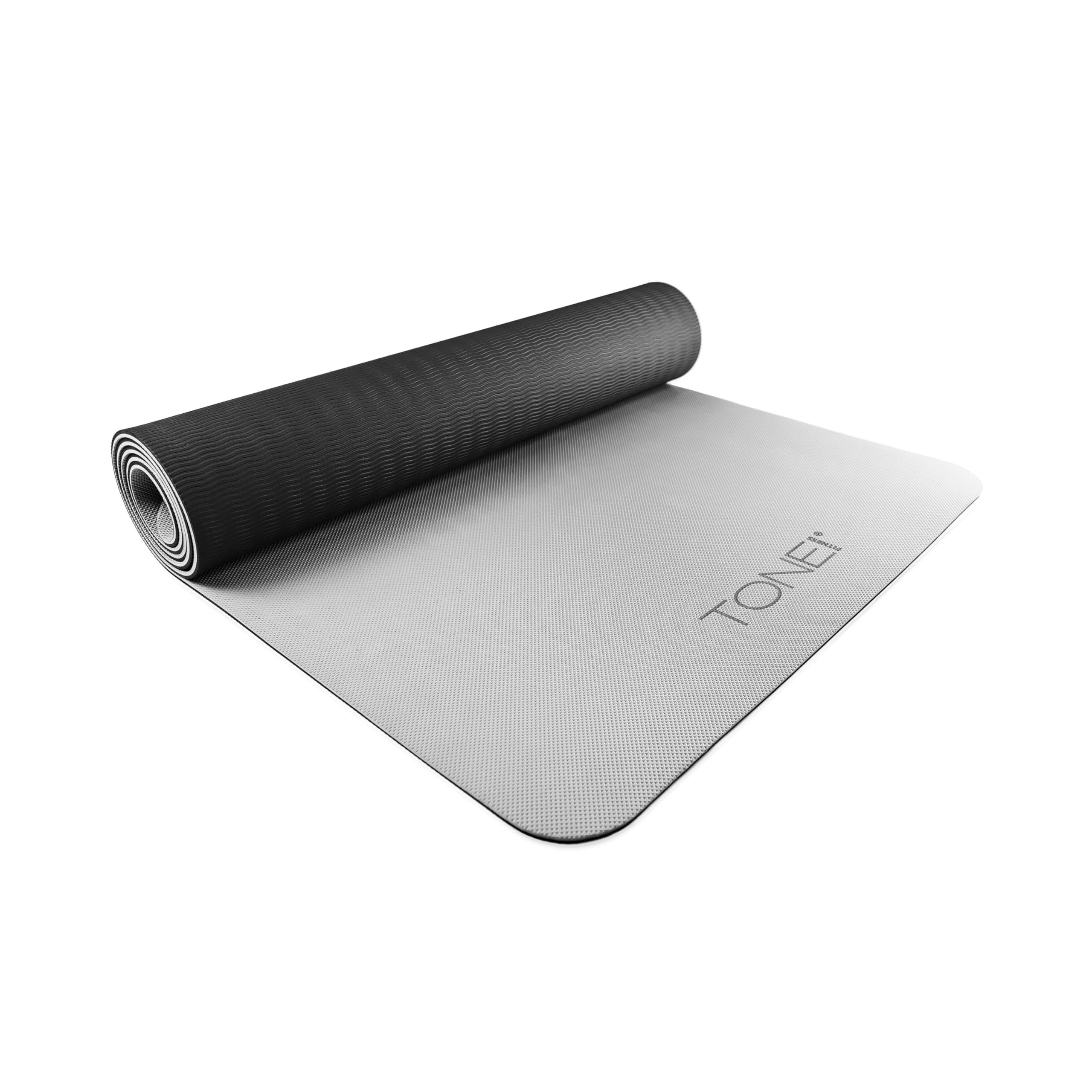 TONE Fitness Tappetino da yoga spesso 1/4" tappetino da allenamento antiscivolo e pilates per esercizi a casa con tracolla | Molteplici opzioni