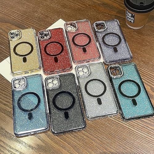 Miniatura 9 de Cyberowl Funda con purpurina para iPhone 12iPhone 12 Pro compatible con MagSafe ligera y lujosa, bonita funda protectora de TPU resistente a prueba