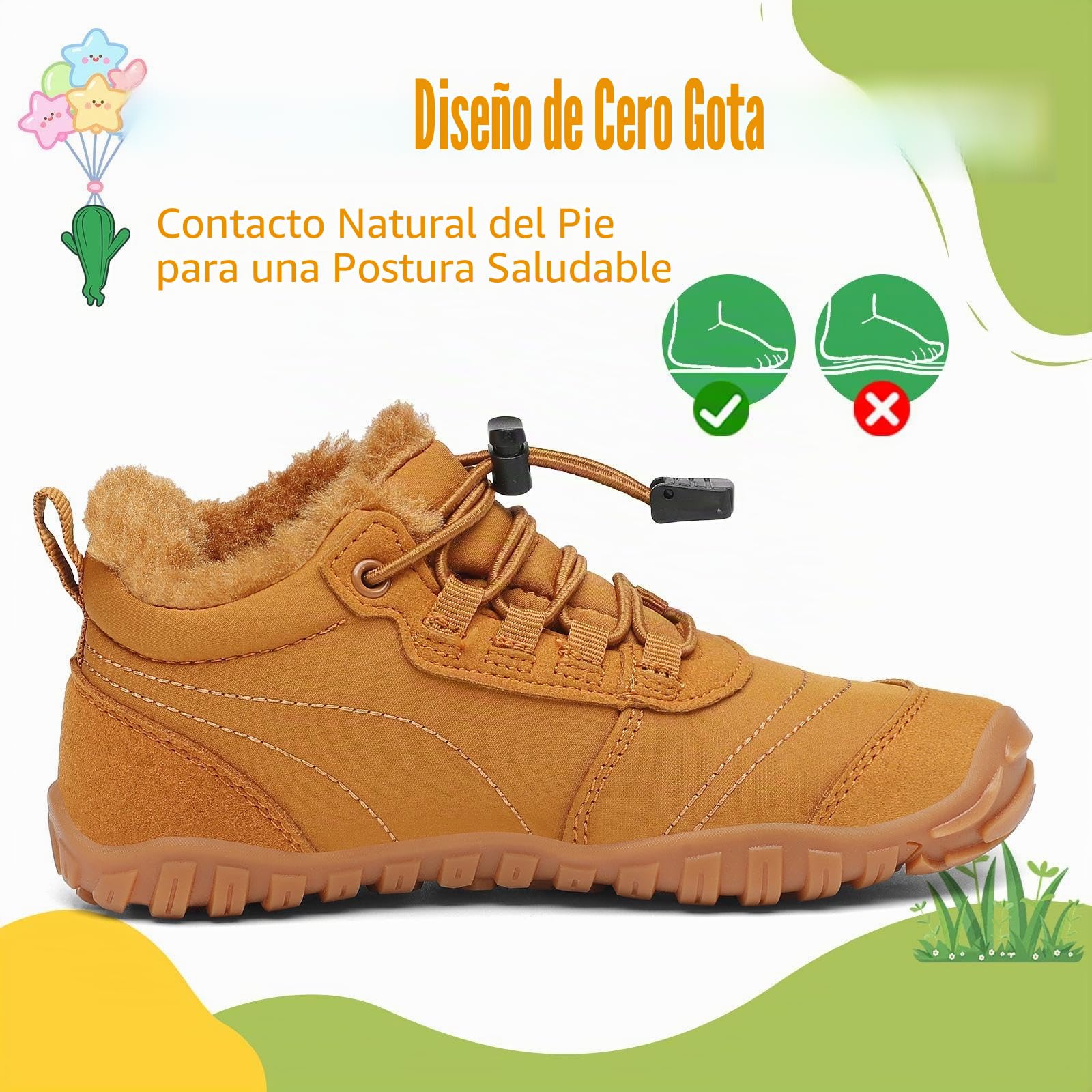 Botas de Nieve Niño Barefoot Zapatillas Niña Cómodas y Abrigadas Antideslizante Botas de Invierno Gr.26-36