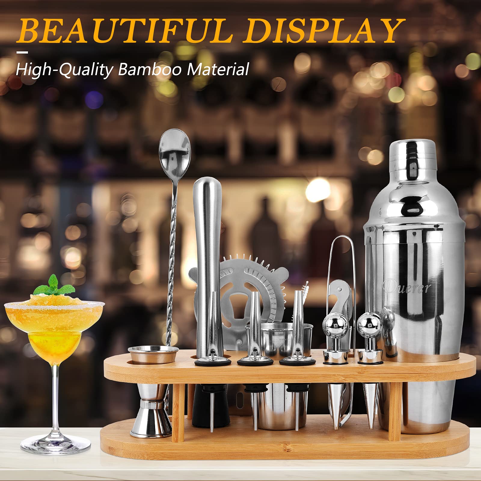 Duerer Bartender Kit with Stand, 23Piece Cocktail Kit with Stylish