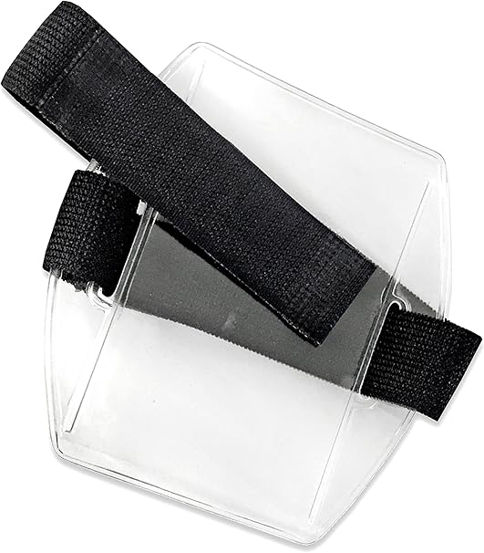 Armband ID Badge Holder with Black Strap Arm Band by