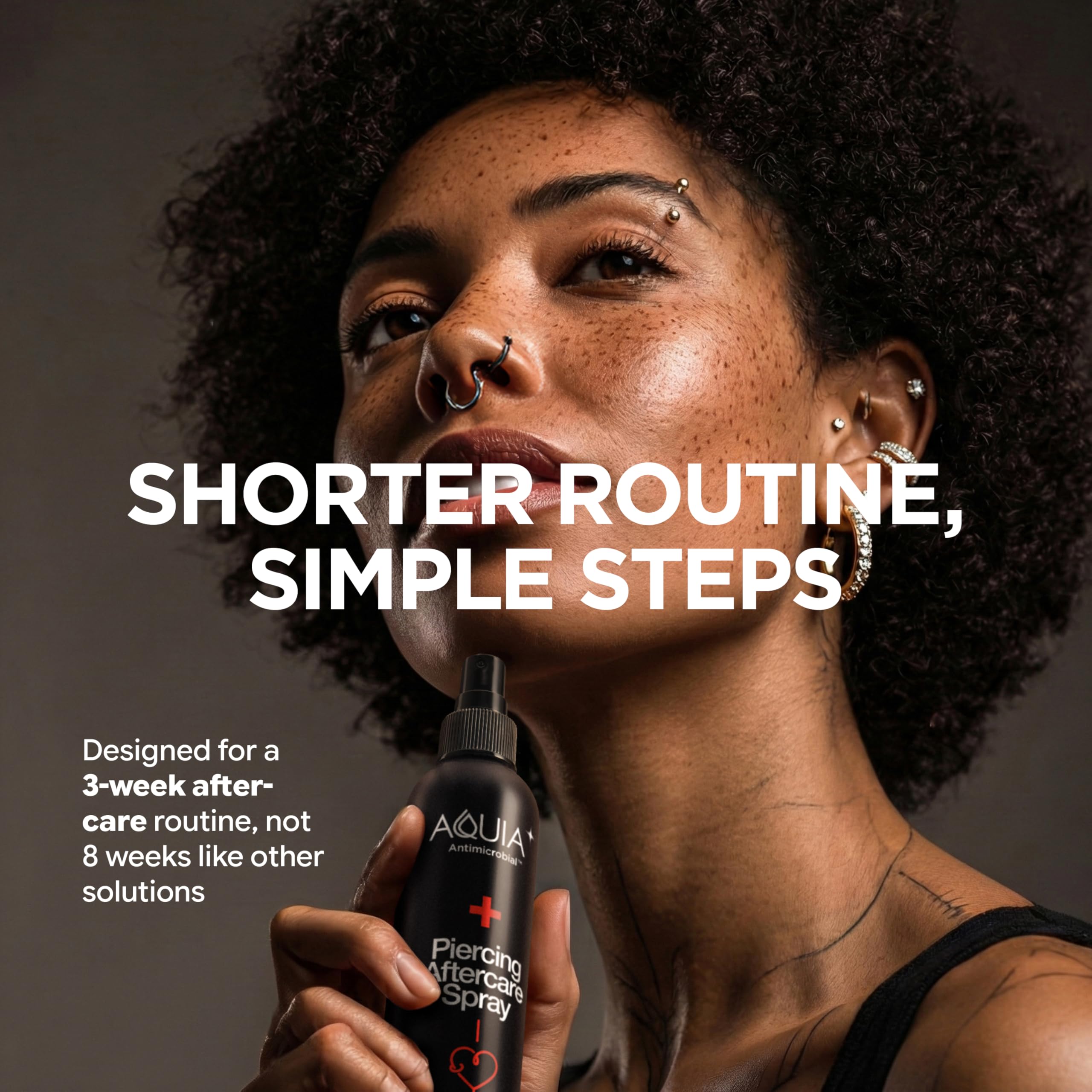 Piercing Aftercare Spray | Ear Piercing Cleaner 8oz | Saline Spray for Piercings; Saline Solution for Piercings; Aftercare of Pierced Ear, Septum, Belly, Nose, Body; Pierce Cleaner Salt Mist Solution - 2