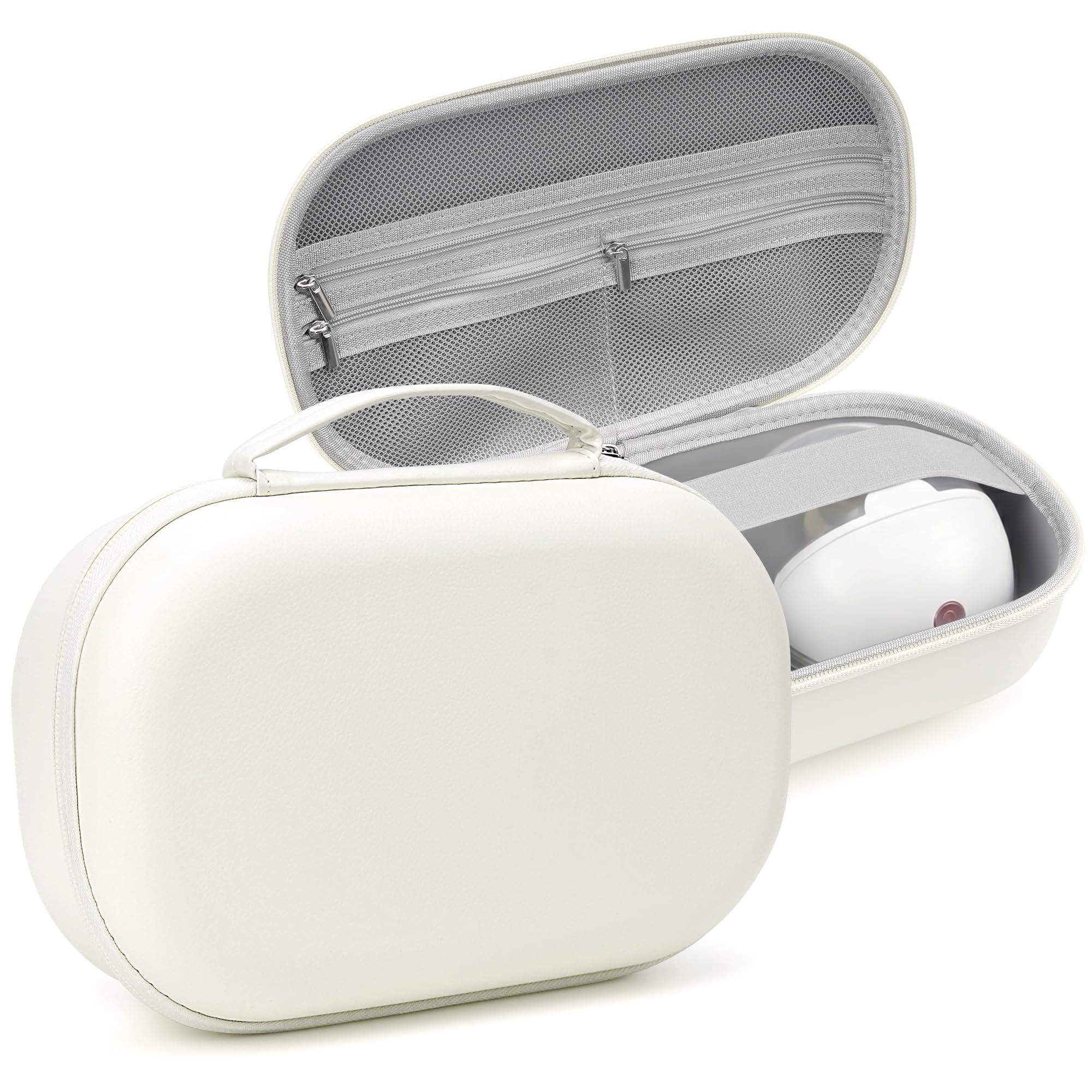 TOCCOOL Hard Breast Pump Case Compatible with Momcozy M5/S12 Pro, Elvie Pump, Willow Go, Medela Freestyle Hands-Free, Portable Wearable Breastpump Carrying Storage Bag. (White, Case Only)