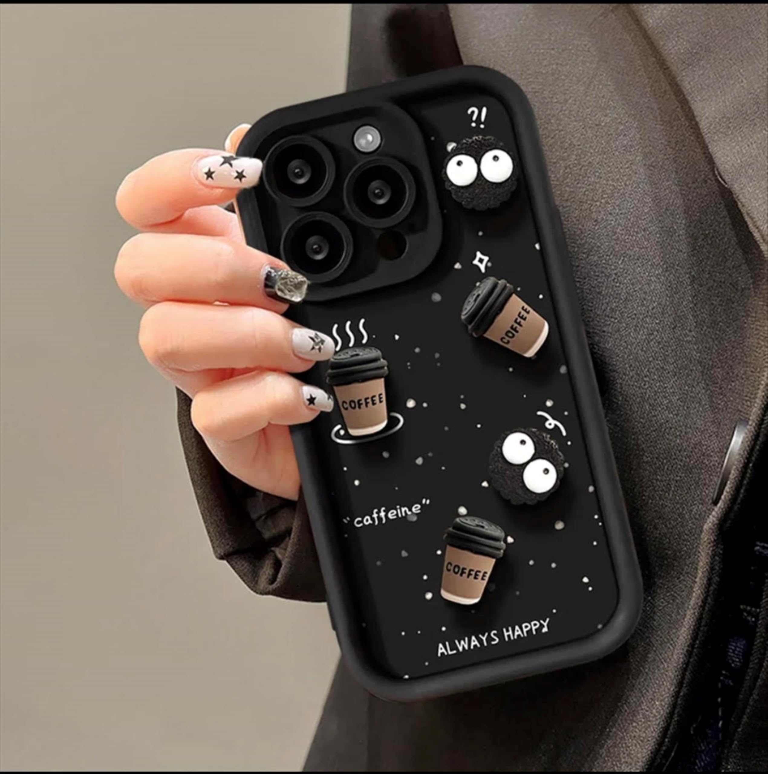 Rycore Cute Silicone Cartoon Coffee Design with Precise Camera Cuts and Shockproof Protection Back Case Cover for (Black, iPhone 11 Pro Max) (B0DB6FV98Y) Amazon Price History, Amazon Price Tracker