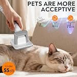 Pet Aspirateur pour chiens & Chats, 12kPa Une forte aspiration, ≤50dB Du calme, 2L Coupe à poussière, 5-in-1 Kit de grooming avec pinces en céramique, 6 Peignes Guide, Aspirateur pour Shedding & Racines à longue bouche