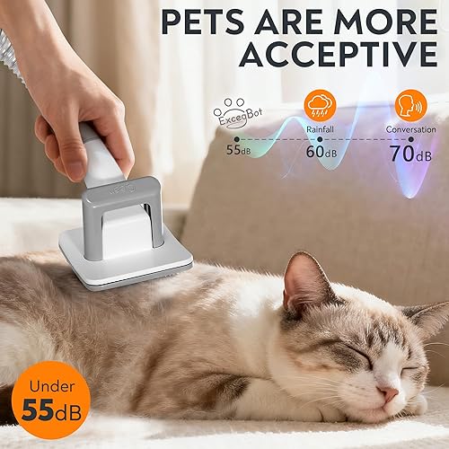 Miniatura 5 de Aspiradora de aseo para perros, kit de aseo para perros, removedor de pelo de succión de 12 kPa, cepillo para mascotas de bajo ruido, recoge el 99%