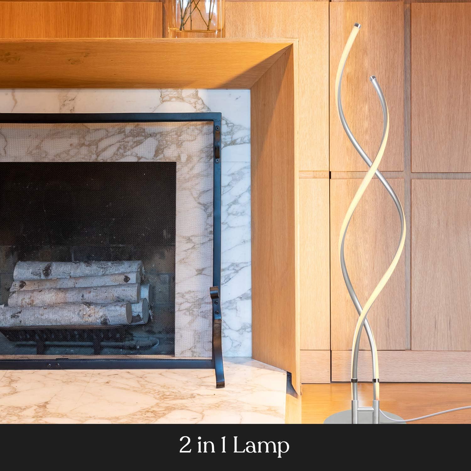 Embrace 60" Matte Nickel Industrial LED Floor Lamp