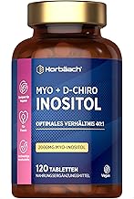 Myo Inositol D Chiro Inositol 40 1 Verhältnis Komplex | 2000mg Myo-Inositol + D-Chiro Inositol | 120 Vegane Tabletten | Horbaach