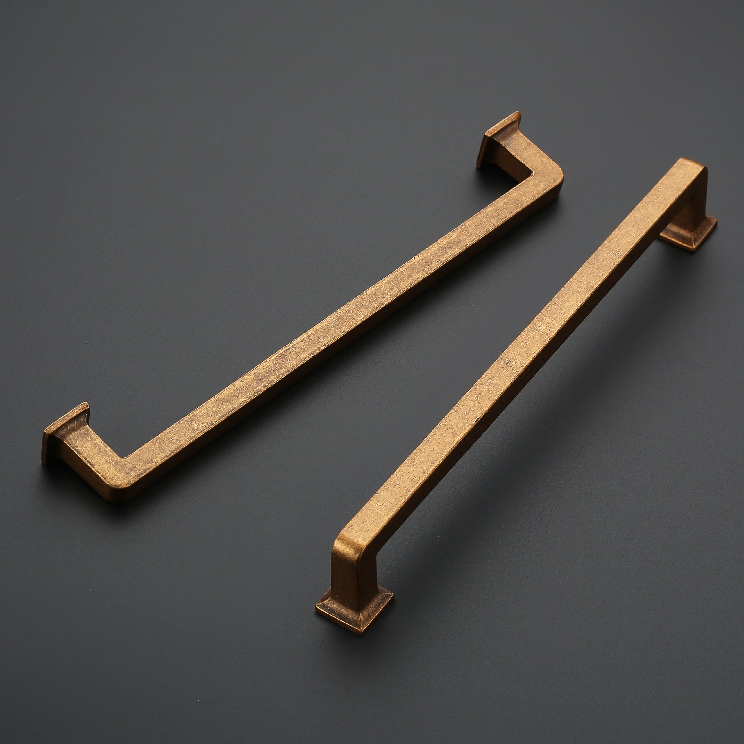 6 Pack Antique Brass Pulls 10 Inch Hole Centers