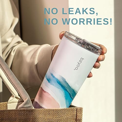 Miniatura 3 de bzyoo SUP - Vaso de doble pared aislado al vacío de 24 onzas con popote y tapa, botella de agua de acero inoxidable, taza de viaje, regalo del día