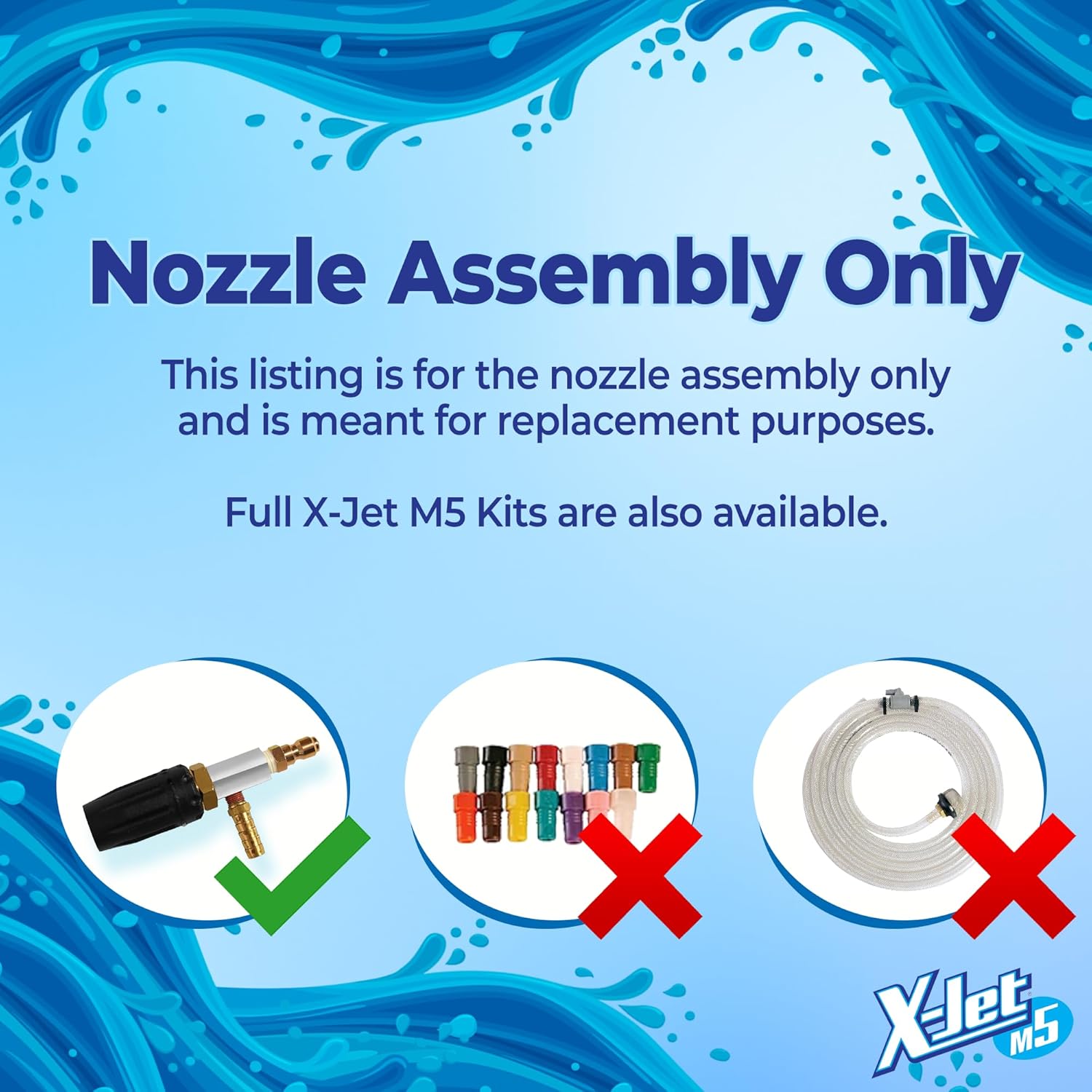 X-Jet M5 Nozzle Only #20 - Adjustable Long-Range External Injection Pressure Washing - From 0 to 60 Degree Spray Pattern - Replacement Nozzle for X-Jet M5 Kit- W/ 2000 to 4500 PSI 7-8 GPM