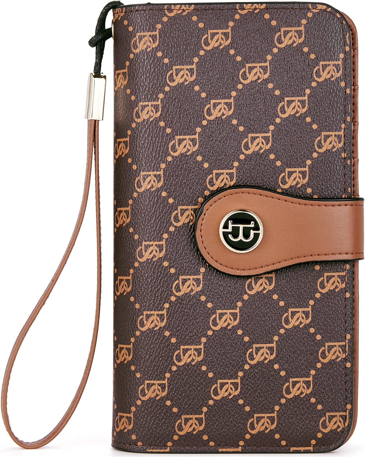 BostantenLeather Wallets for women RFID Blocking Cards Holder Purses with Zipper Pocket Wristlet