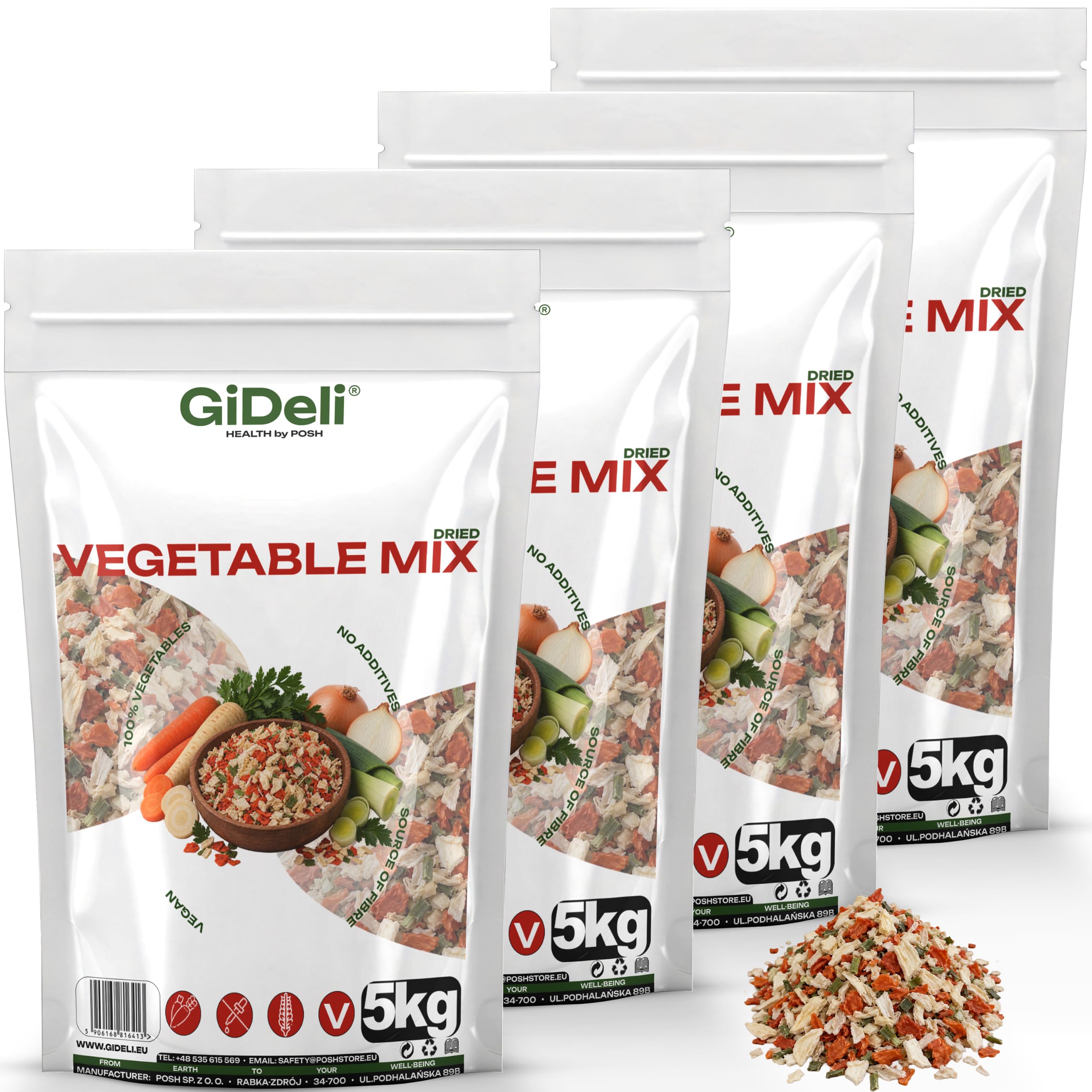 GiDeli Verdura Seca para Sopa 4x5kg - Verdura para Sopa sin Sal