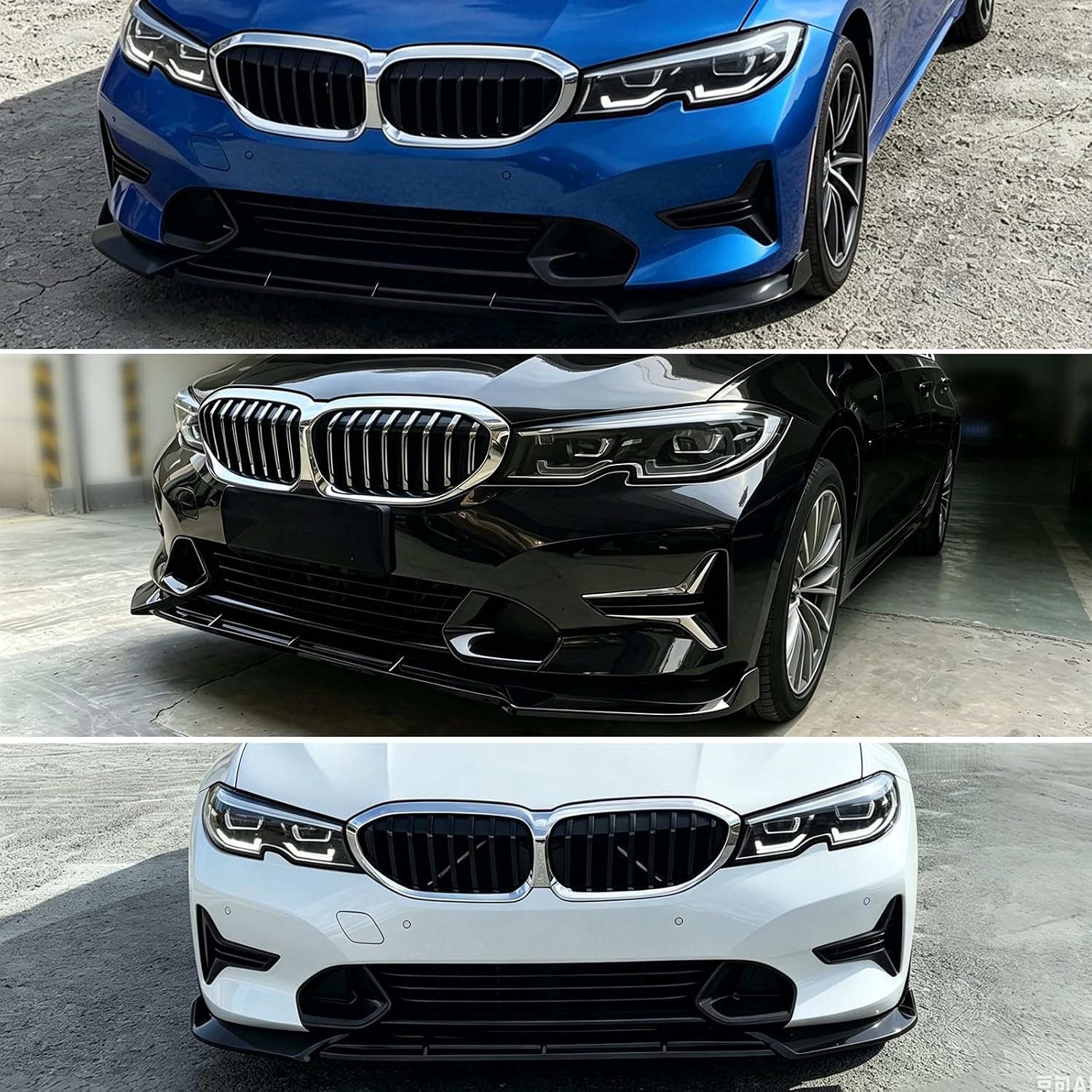 Front Lip Splitter Compatible with BMW G20 3 Series Base Model 330i 330e 2019-2022, Gloss Black V Style Bumper Air Dam Spoiler Lower Chin - Oasiland