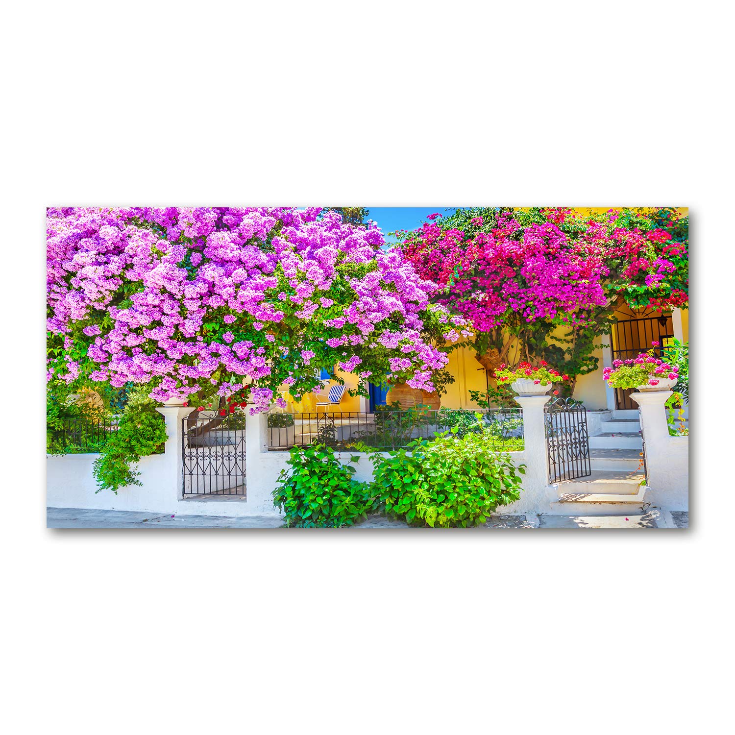 Tulup Tableau murale Impression sous verre 125x50 Mer Plage Pont Paume