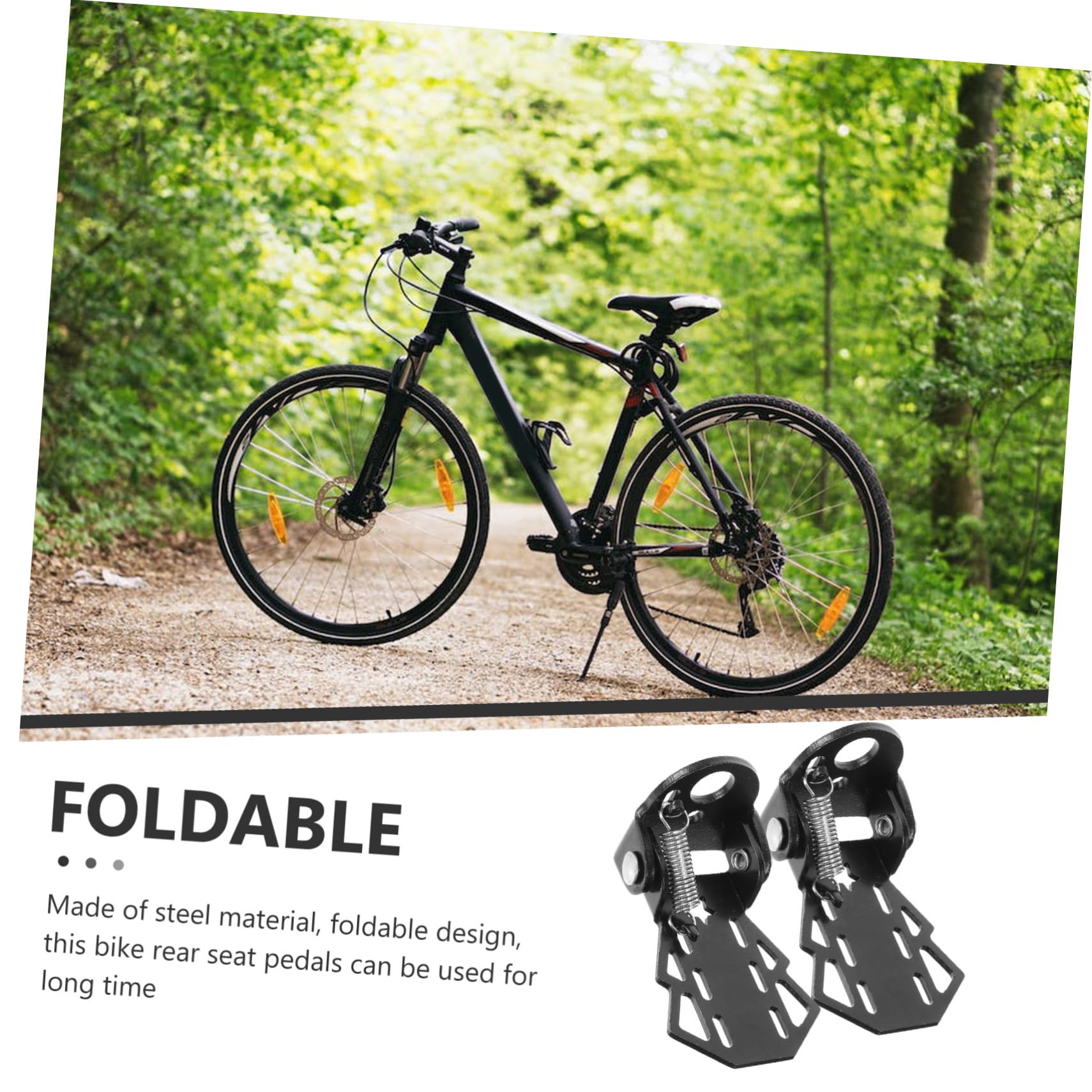 MUSISALY 2Pcs Folding Bike Rear Seat Pedal Pegs Durable Footrest for Bicycles Slip Design Replacement for Bike Pegs for Mountain and Folding Bikes