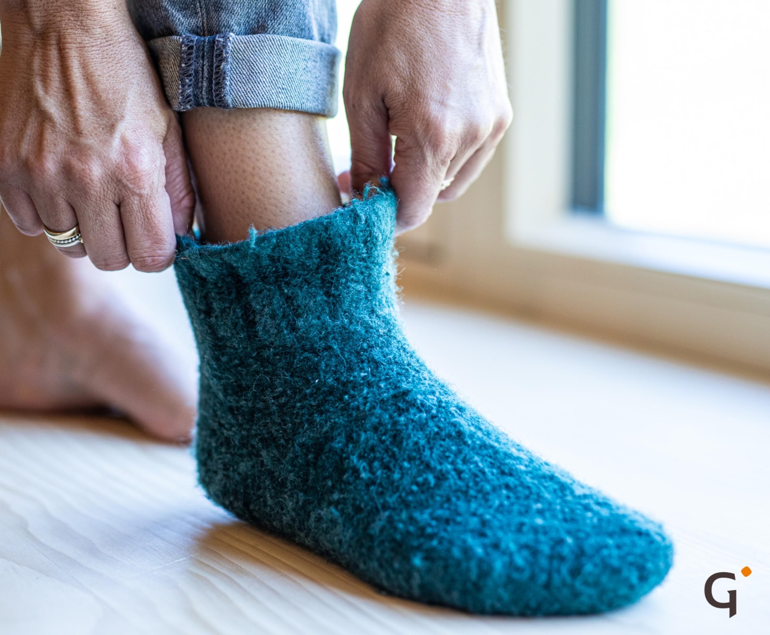 Gottstein Hüttenschuh Knit Boot - Filz-Hausschuh für Damen & Herren | Aus 100% Schurwolle
