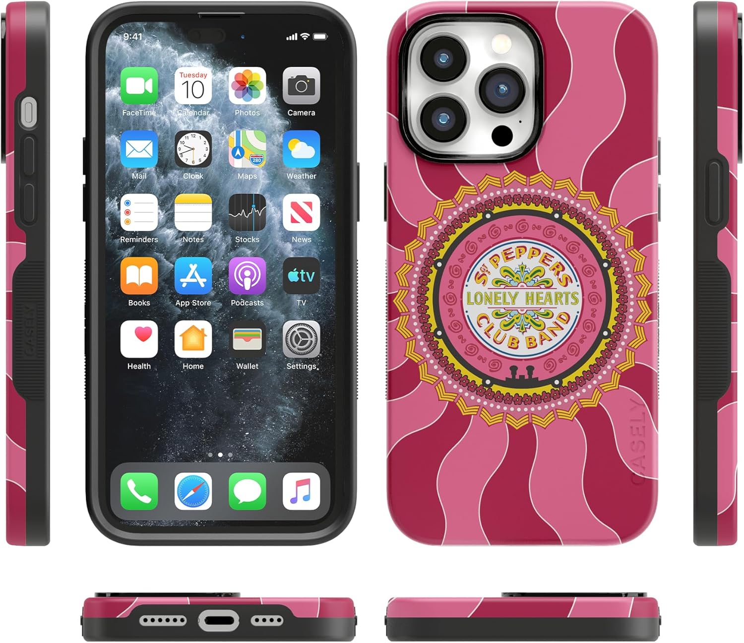 Casely iPhone 14 Pro Max Case | Lonely Hearts Club | The Beatles SGT. Pepper's | Bold Protective Design | Compatible with MagSafe
