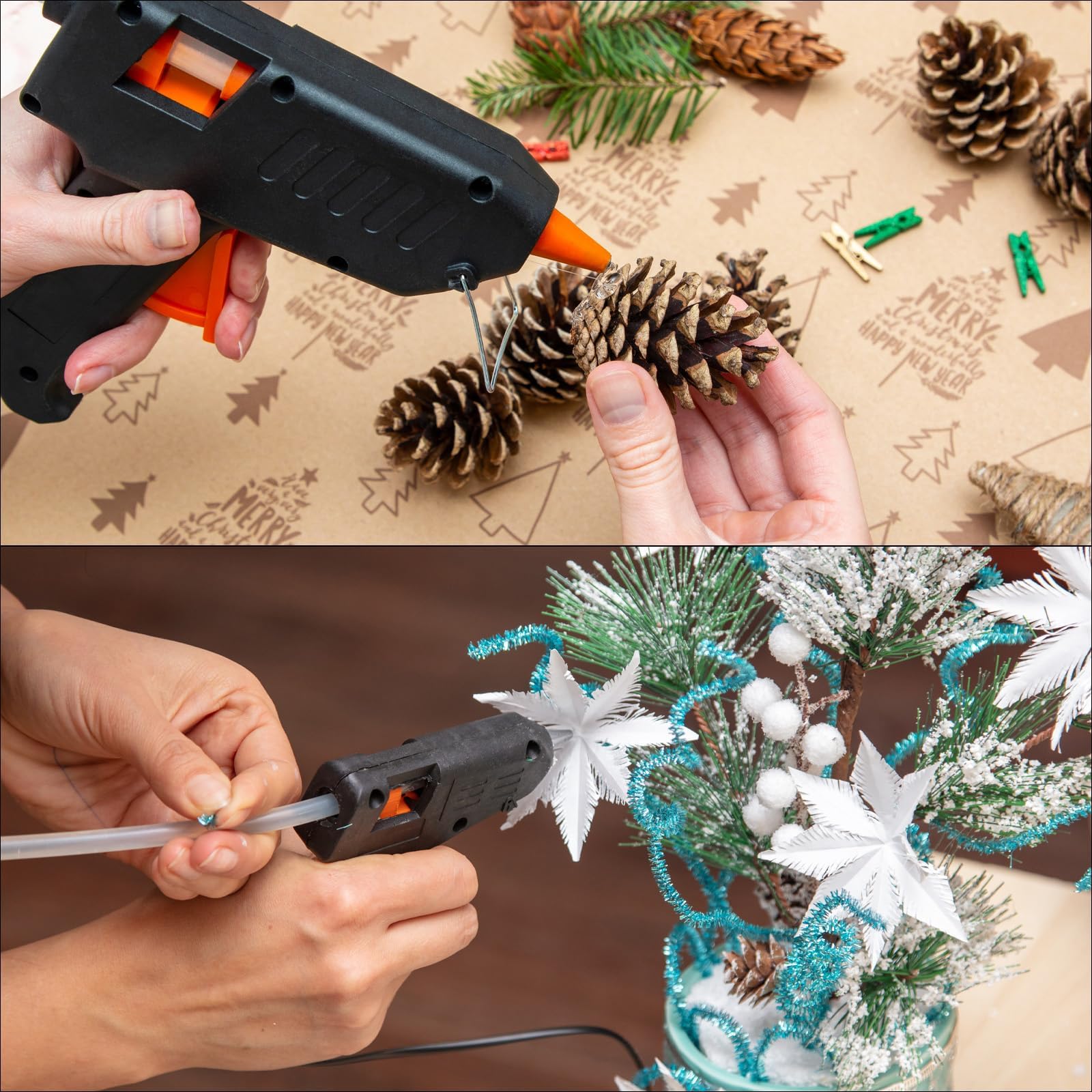 QUARKZMAN 6 Pcs Barras De Pegamento Para Pistola De Silicona Caliente, 9.8" x 0.4" Barras De Pegamento Al Por Mayor Compatibles Con La Mayoría De Pistolas Para Proyectos De Arte DIY, Marrón