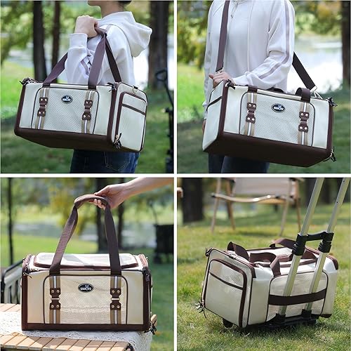 Miniatura 9 de Transportador de mascotas aprobado por aerolíneas para gatos, transportador de perros expandible de lados suaves para gatos pequeños y perros con