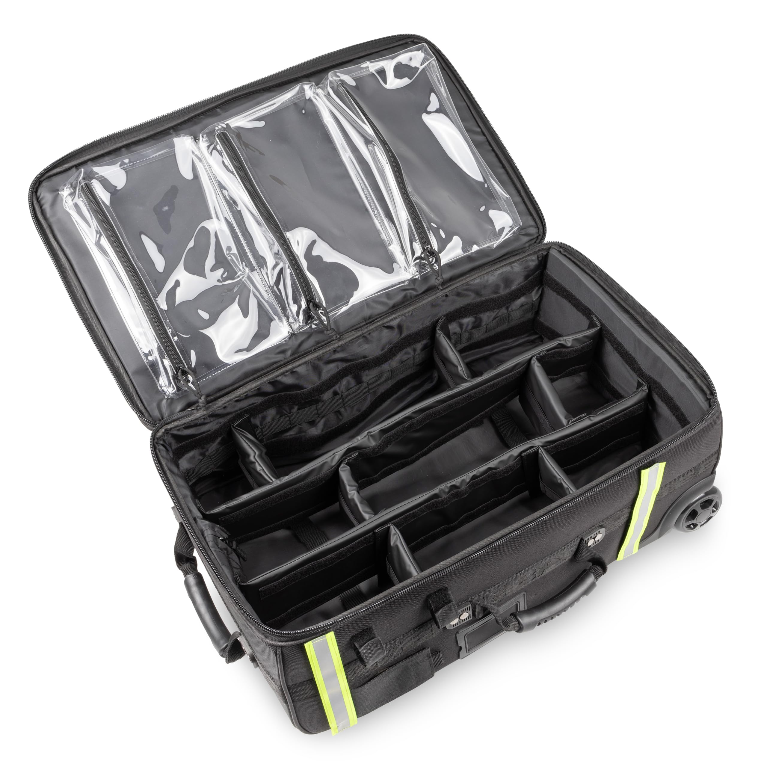 ELITE BAGS - EMERAIR Trolley Maletín de emergencia | Sistema de trolley | Gran volumen | Alivia | Incluye bolsillos modulares, Negro , Maletín de emergencia