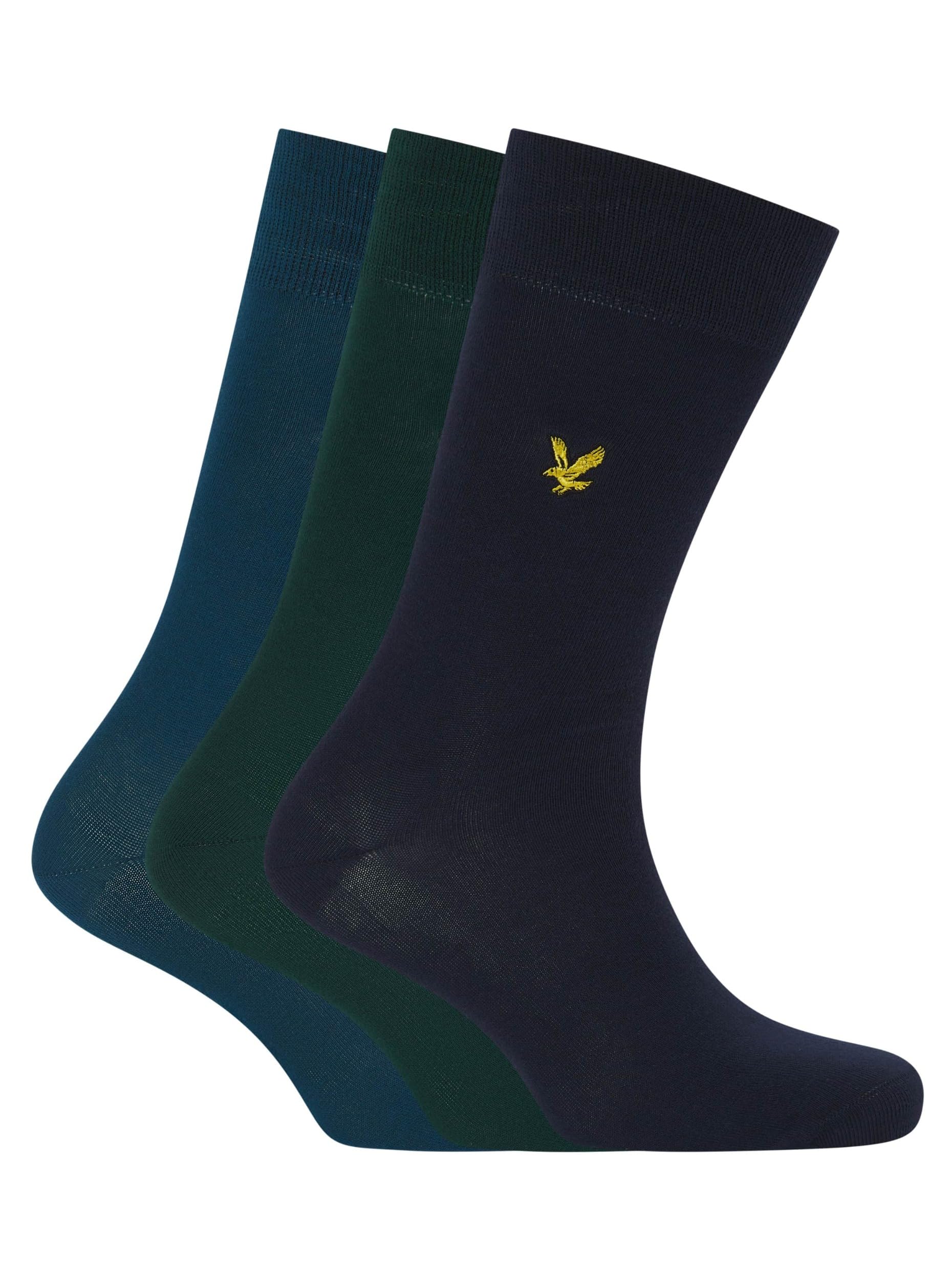 Lyle & Scott Mens Socks Angus Peacoat/Rainforest/Sailor Blue