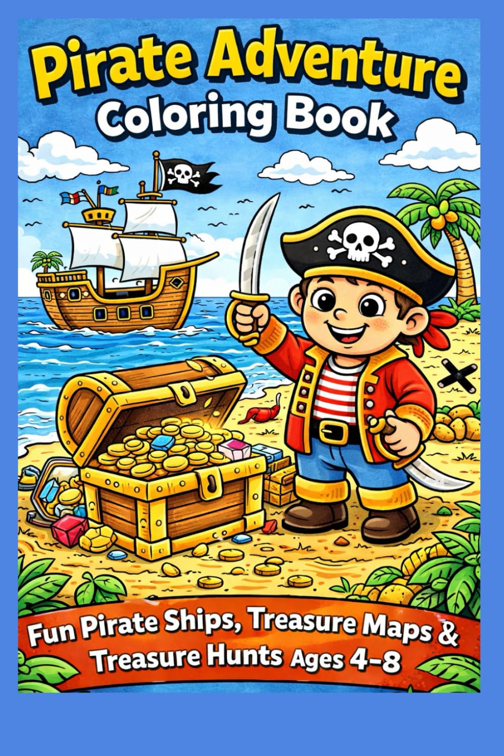 Pirate Adventure Coloring Book for Kids!