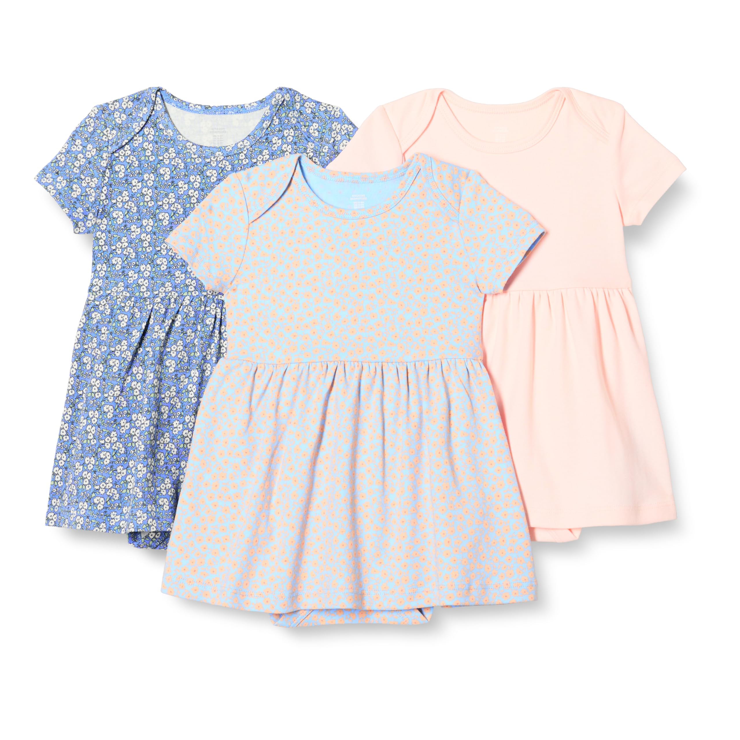 Amazon Essentials Abito a Body a Maniche Corte Bimba, Pacco da 3