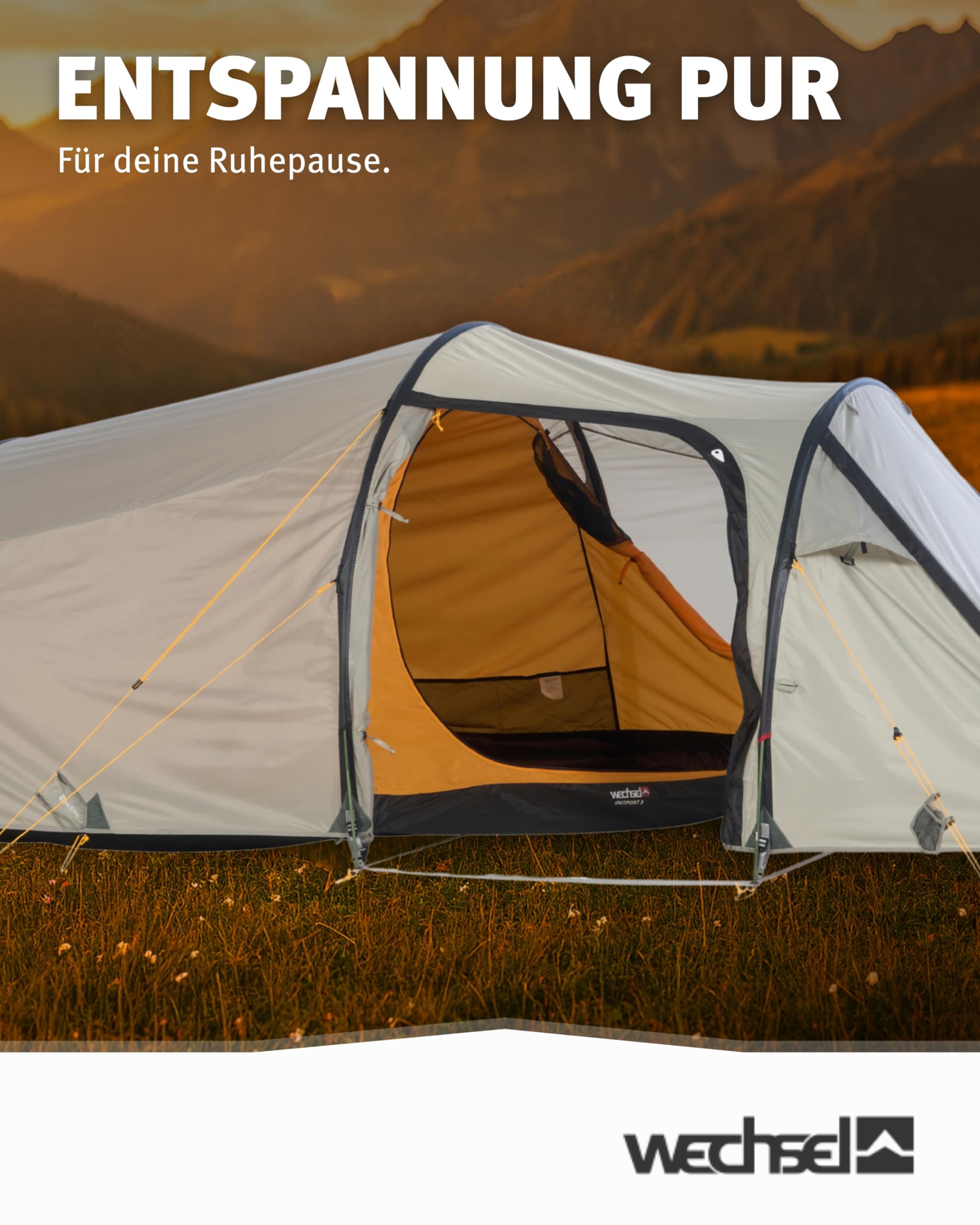 Wechsel Trekkingzelt Outpost 3 I Tunnelzelt für 3 Personen I schnell aufbaubares 3-Personen-Zelt I kompakt & transportabel I ideales Outdoor-Zelt für Camping