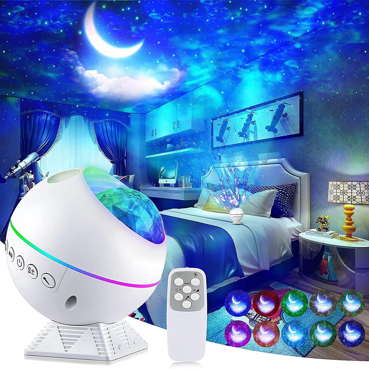 Star Projector, AIRIVO Galaxy Projector Northern Lights, Aurora Projector & Music Speaker & White Noise, Night Light Projector For Kids Adults, For - View #3