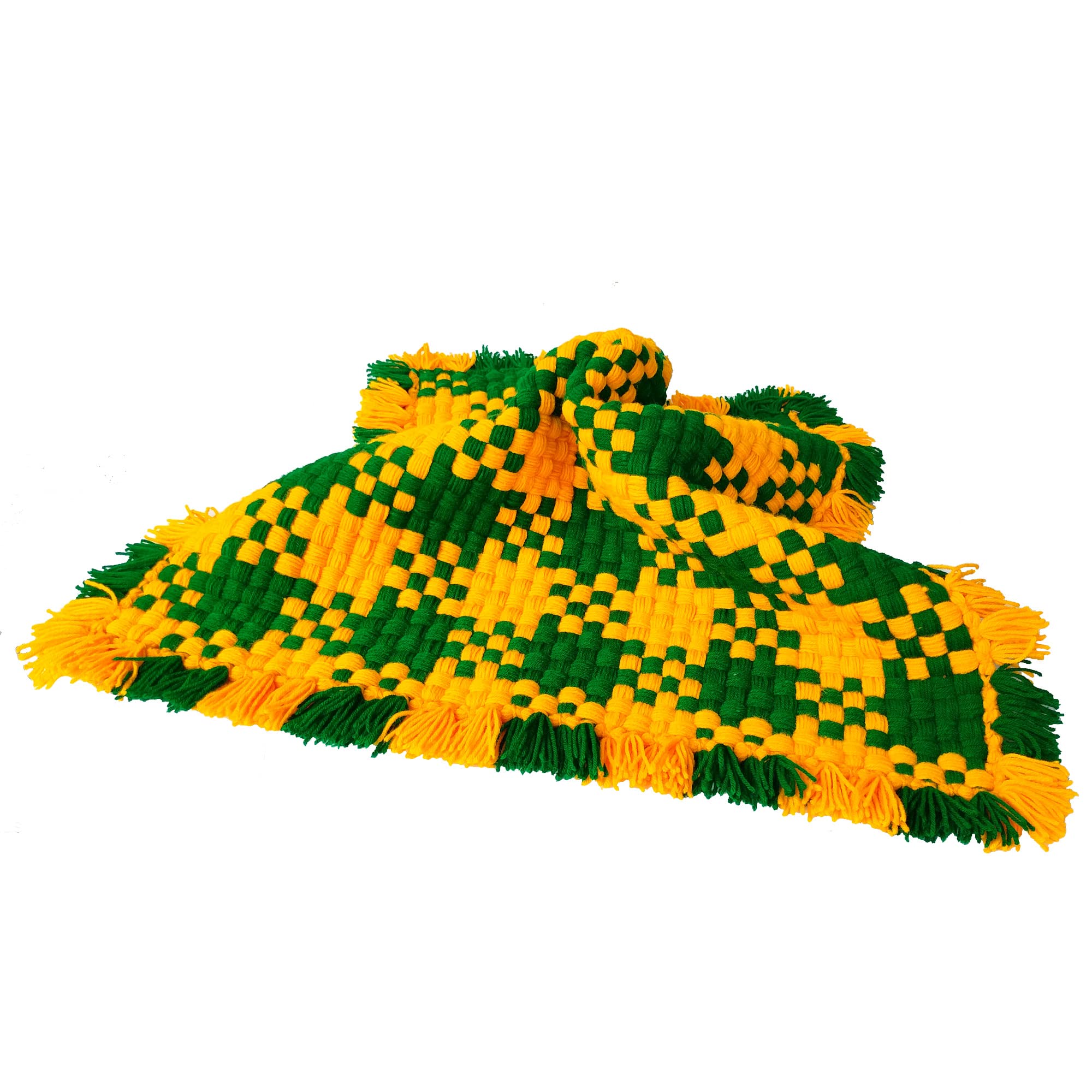 CRM TRADERS Woolen Puja Aasan Mat for Prayers - Handmade Decorative Pooja Mat 21 x 22 inch - (Yellow and Green)-picture-12