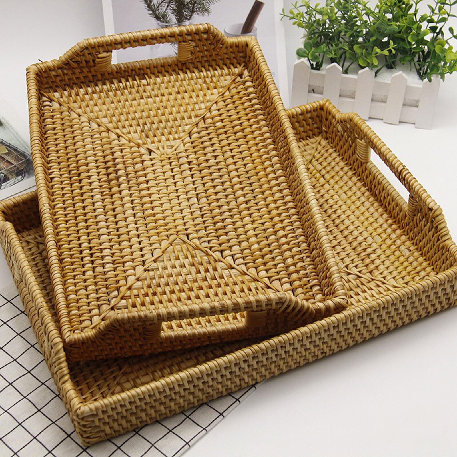 Cestino per il pane intrecciato in rattan,Cestini per Pane Moderni,Conservazione di Verdure Cestino,Cesto Da Portata Intrecciato,Multiuso Porta Da Portata Per Alimenti,per Frutta Verdura e Spuntino
