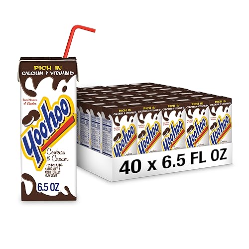 Yoo-hoo Cookies and Cream Drink, 6.5 fl oz boxes, 40 pack (4 Packs of 10) - Cookies & Cream - 6.5 Fl Oz (Pack of 40)