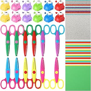 74 Pcs Craft Scissors Decorative Edge Set with 12 Craft Pattern Scissors...