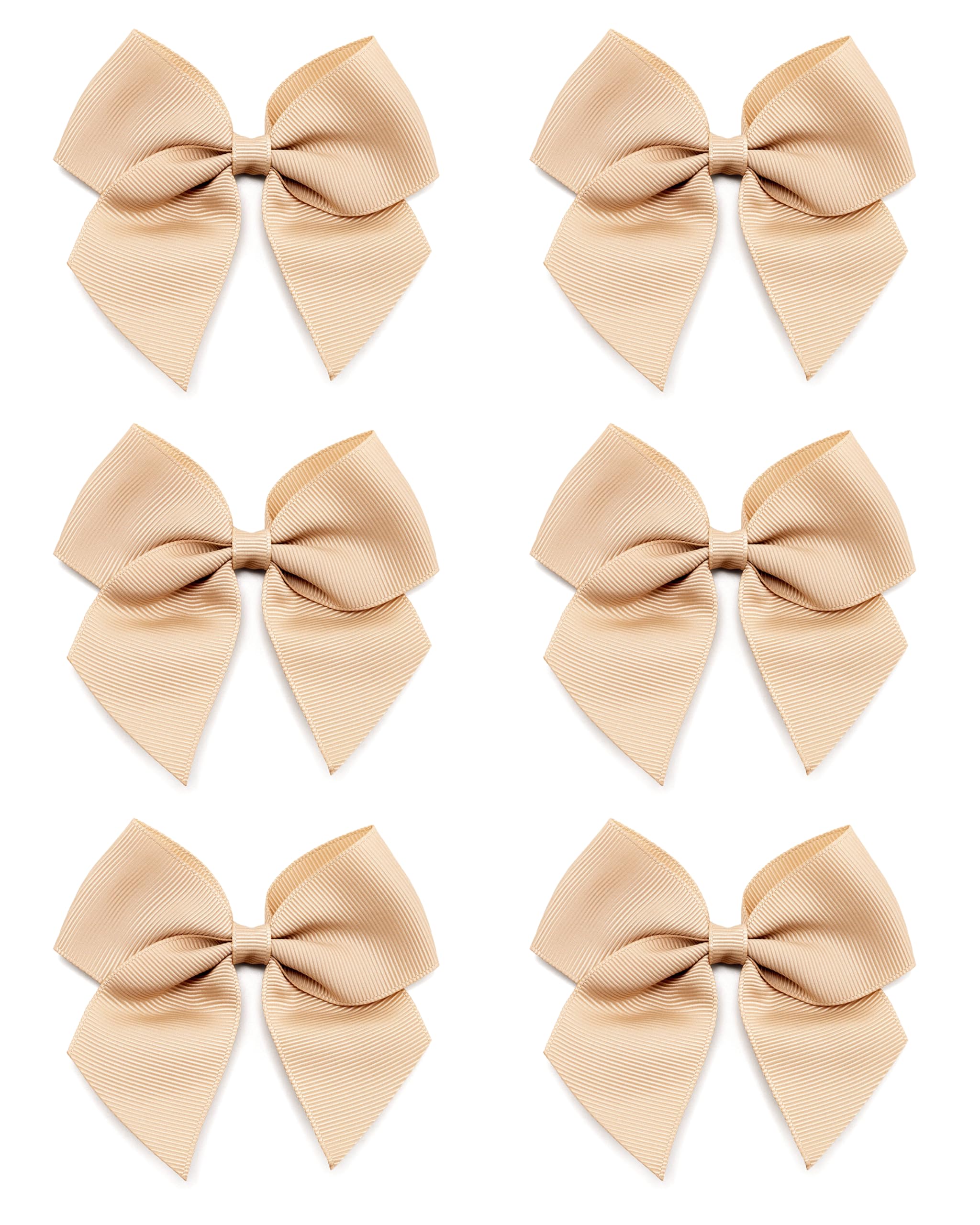 Italian Options Large Grosgrain Ribbon Bows Self-Adhesive Fabric Bow Decorations for Gift Wrapping Hampers Christmas Hair Bows Crafts Cakes Crafting Accessories Champagne 12 Pack 10 cm