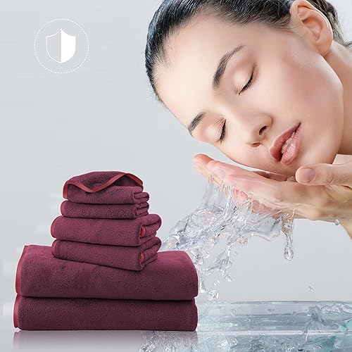 Vista 200 de TENSTARS - Toallas de mano para baño con dobladillo de seda, secado rápido, toalla absorbente de microfibra ultrasuave para baño, fitness, gimnasio