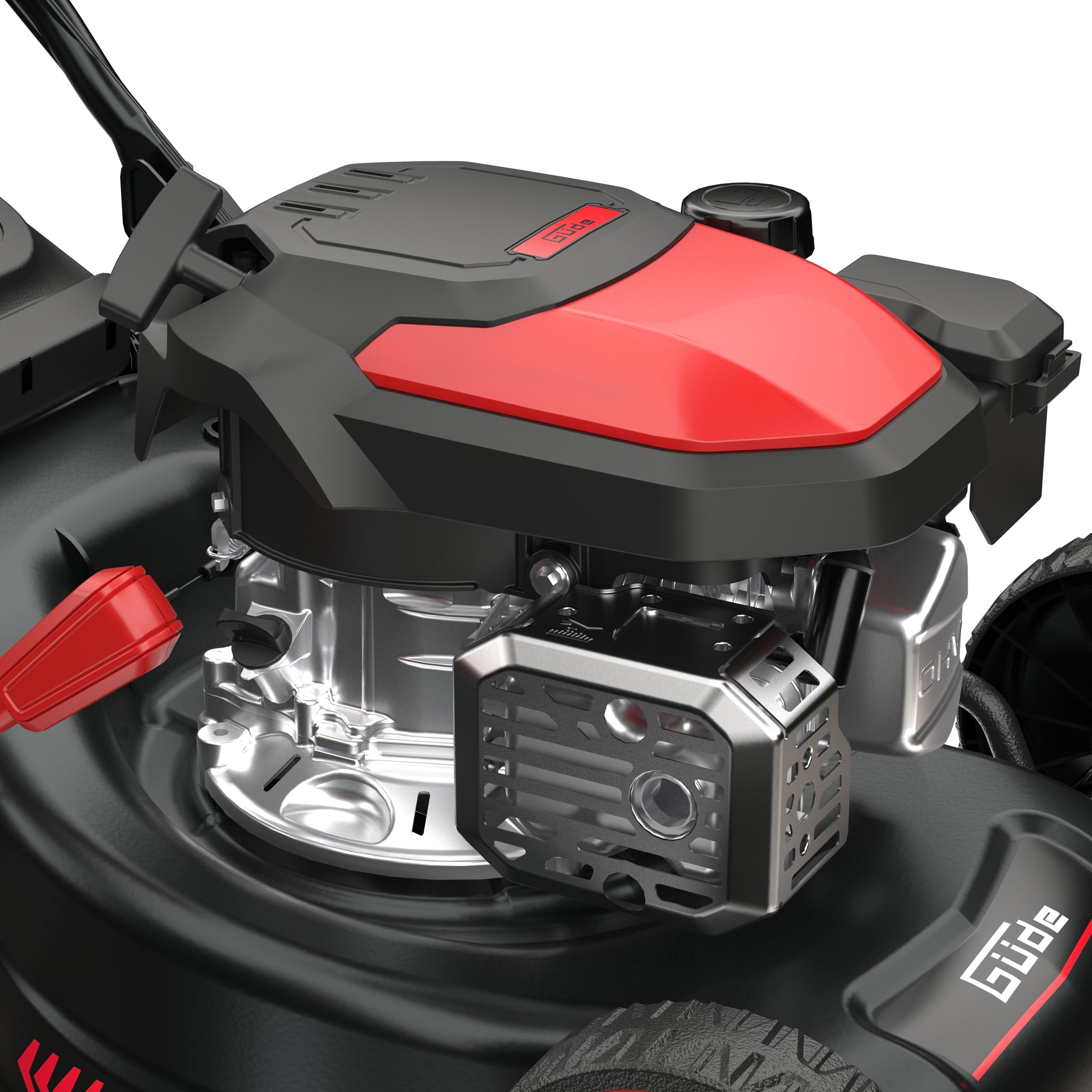 Güde EW 410-144 R Eco Wheeler - Cortacésped de gasolina - Motor de 4 tiempos, cilindrada de 144 centímetros cúbicos, 2,5 kilovatios, 3,4 CV, ancho de corte de 41 centímetros, ajuste de altura de corte
