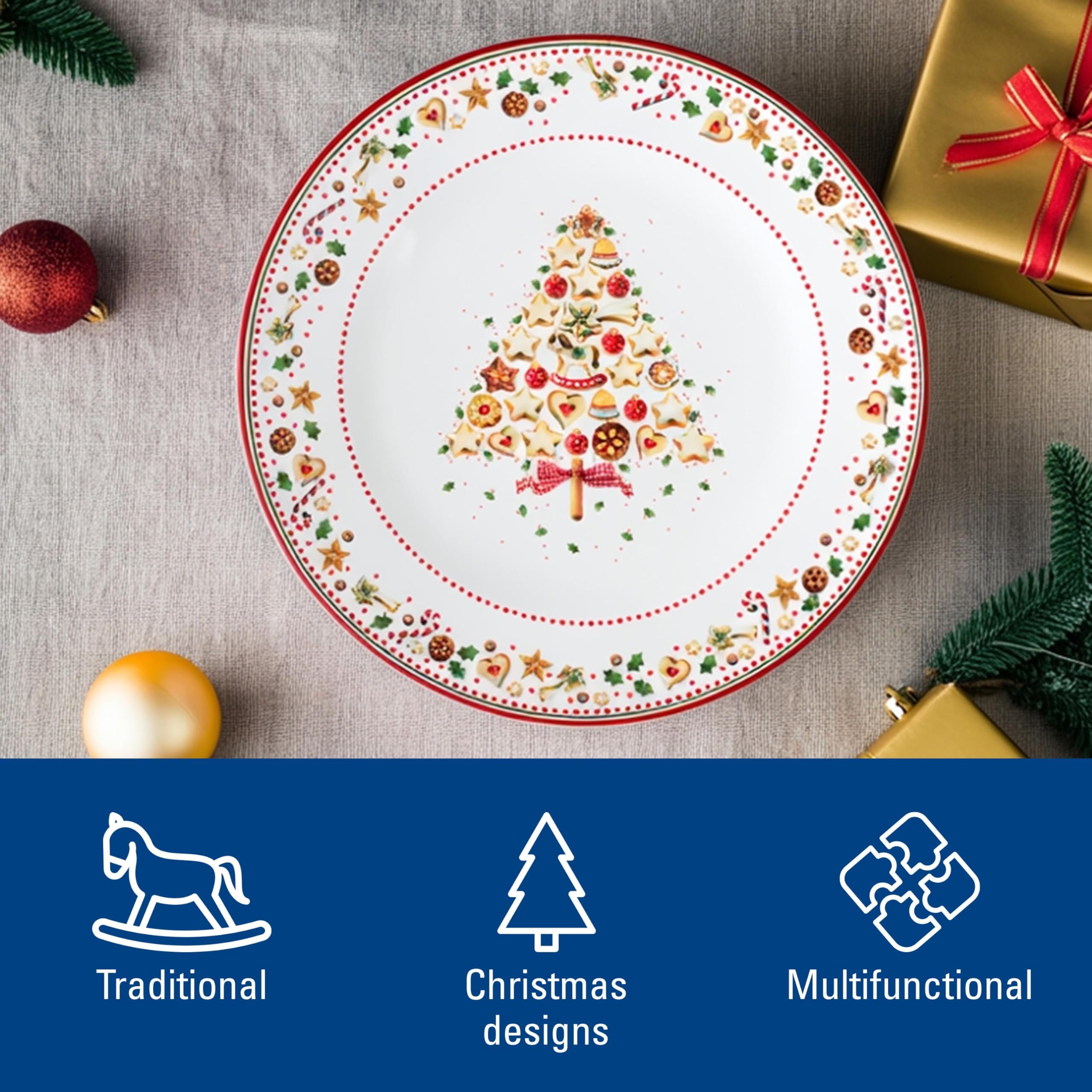 Villeroy & Boch Winter Bakery Delight Talerz Obiadowy, Porcelana, Wielokolorowy, 32 cm