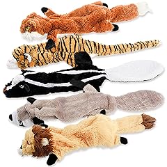 Dog Squeak Toys, No Stuffing Plush Dogs Chew Toy Bundle for Small Medium Large Breed Chewer Tough Durable Squeaky Pet Fetch Puppy Teething Chewing Interactive to Keep Them Busy Best Birthday Gift