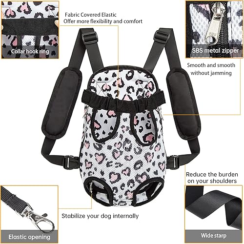 Miniatura 3 de Mochila transportadora para perros y mascotas, con patas hacia afuera, ajustable, mochila frontal para gatos, bolsa de viaje para viajes,