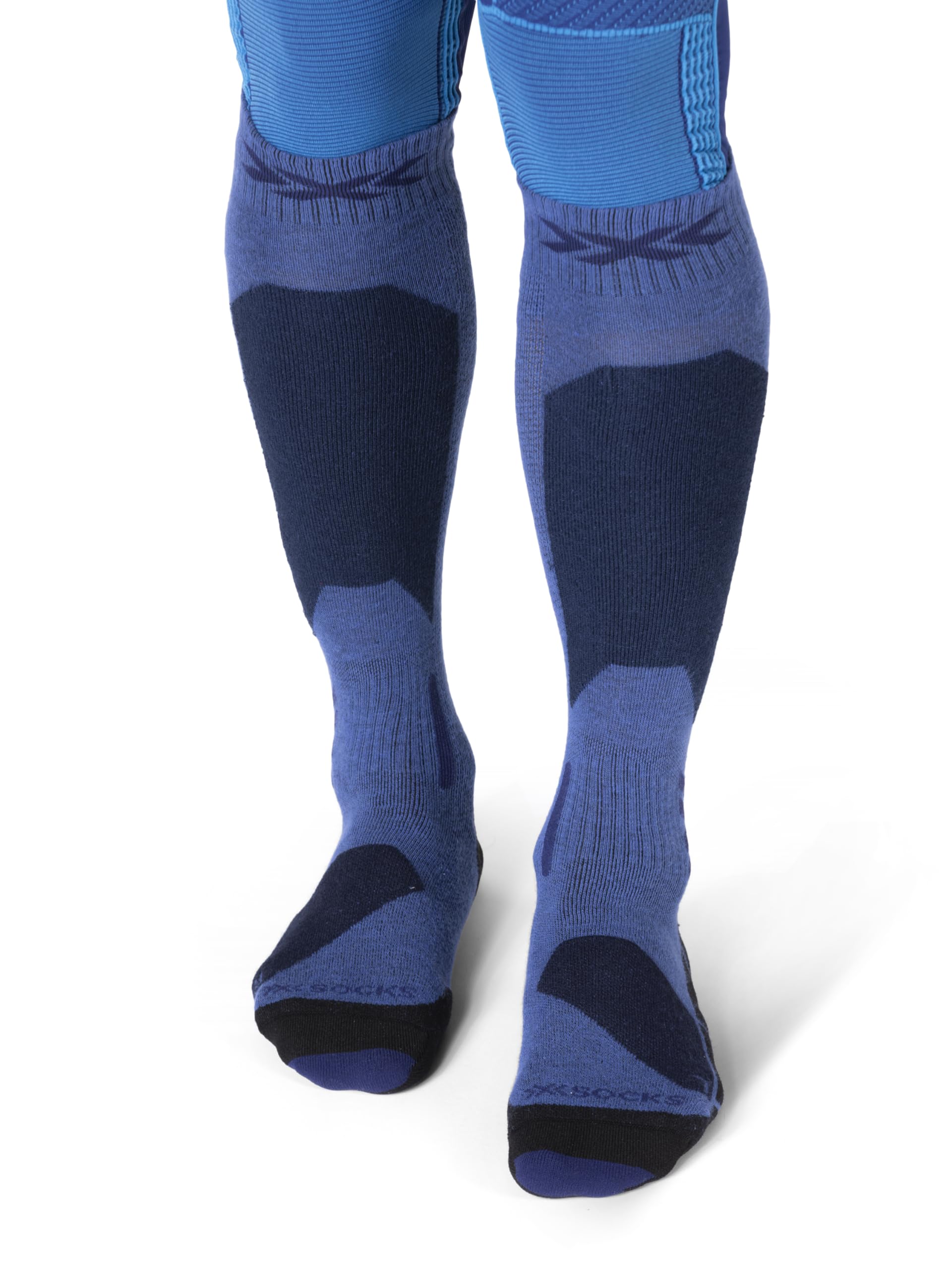 X-Socks Ski Discover OTC – Hochleistungs-Skisocken für Komfort & Unterstützung – O-Ring-Bandage für Stabilität – Ideal für Ski, Snowboard & Wintersport - Deep Purple/Hell Sand, 45-47