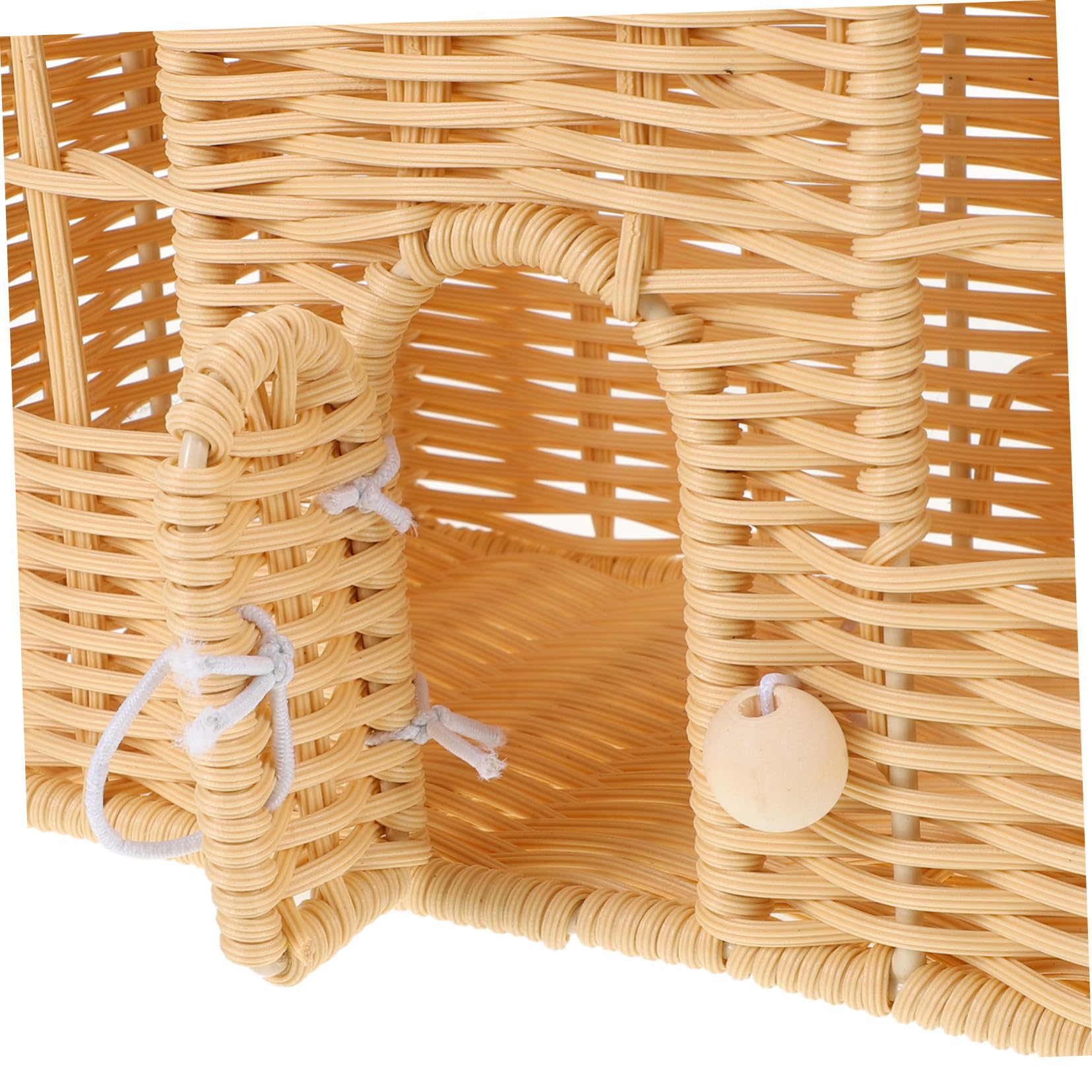LABRIMP Cesta De Dulces Navideña Tejida Mano Cesta De Ratán Sintético Con Asa Decorativa Para Showers Festividades y Regalos