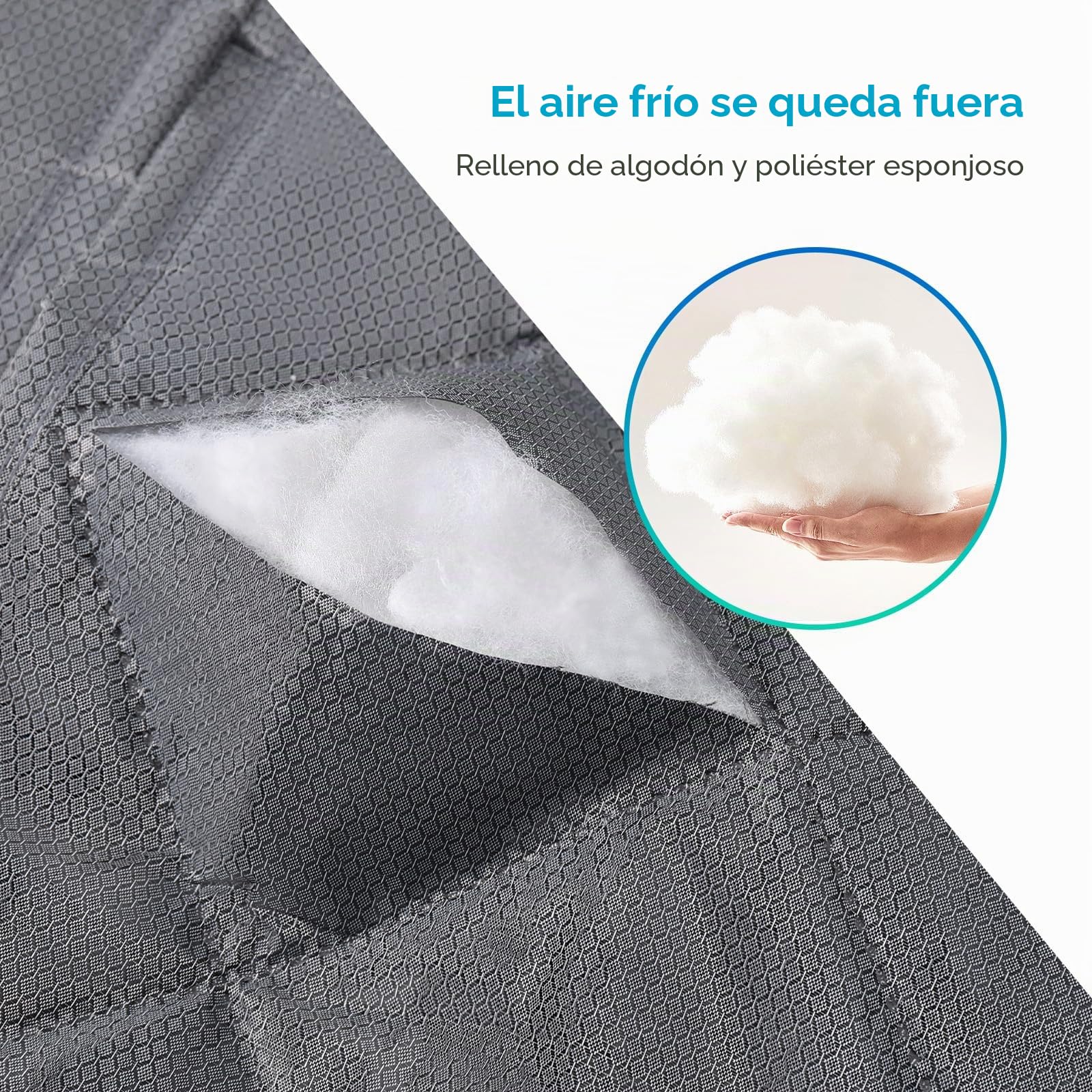 Cortina Térmica Magnética Sekey 80x200cm, Protección contra el Frío, Cortina Térmica para Puertas, Apertura Lateral, Cortina Térmica Sin Taladrar (con Ventana)