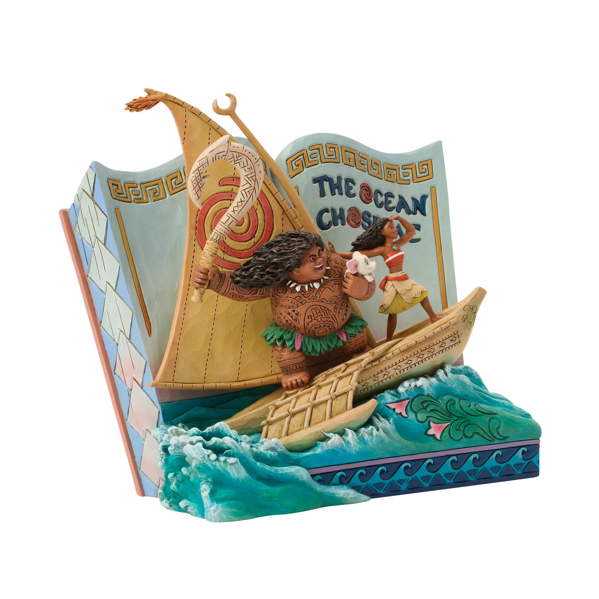 Enesco Disney Traditions by Jim Shore Moana The Ocean Chose Me Story figurka książkowa, 18 cm, wielokolorowa