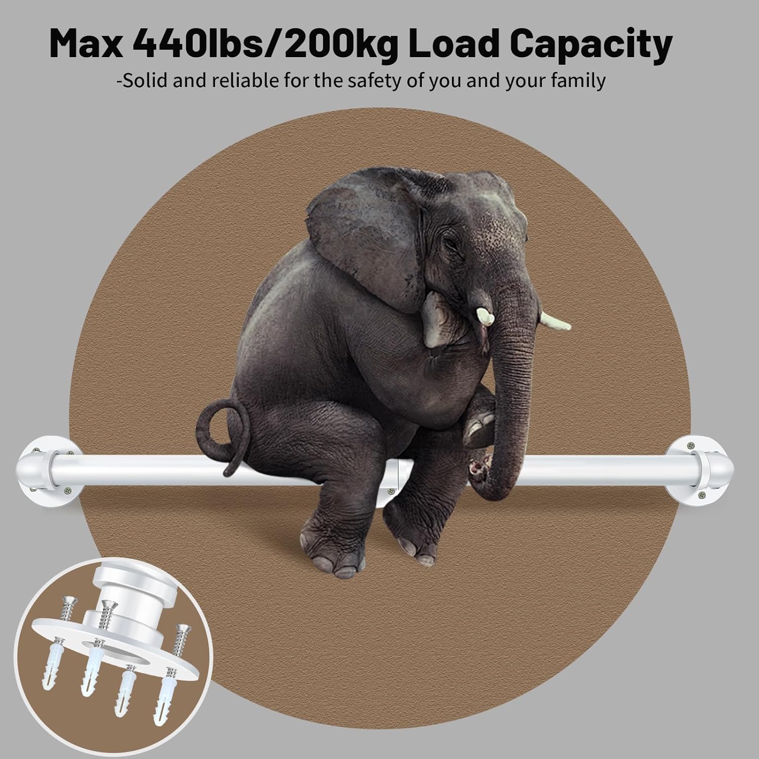 Wall Mount Industrial Staircase Handrails 7FT, 1.3" Hand Rails for Indoor Stairs,White Galvanized Pipe Stair Handrail,Grab Bar for Steps,Stair Railing Indoor