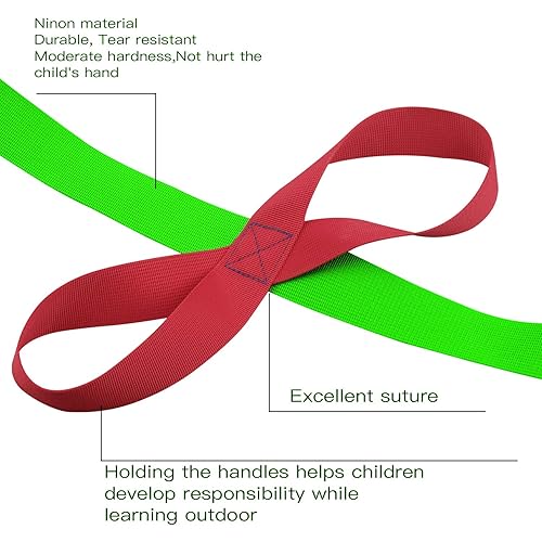 Miniatura 6 de Cuerda de caminar para niños pequeños, cuerda colorida para preescolar, guardería, escuela, niños, al aire libre, asas coloridas para mantener a los