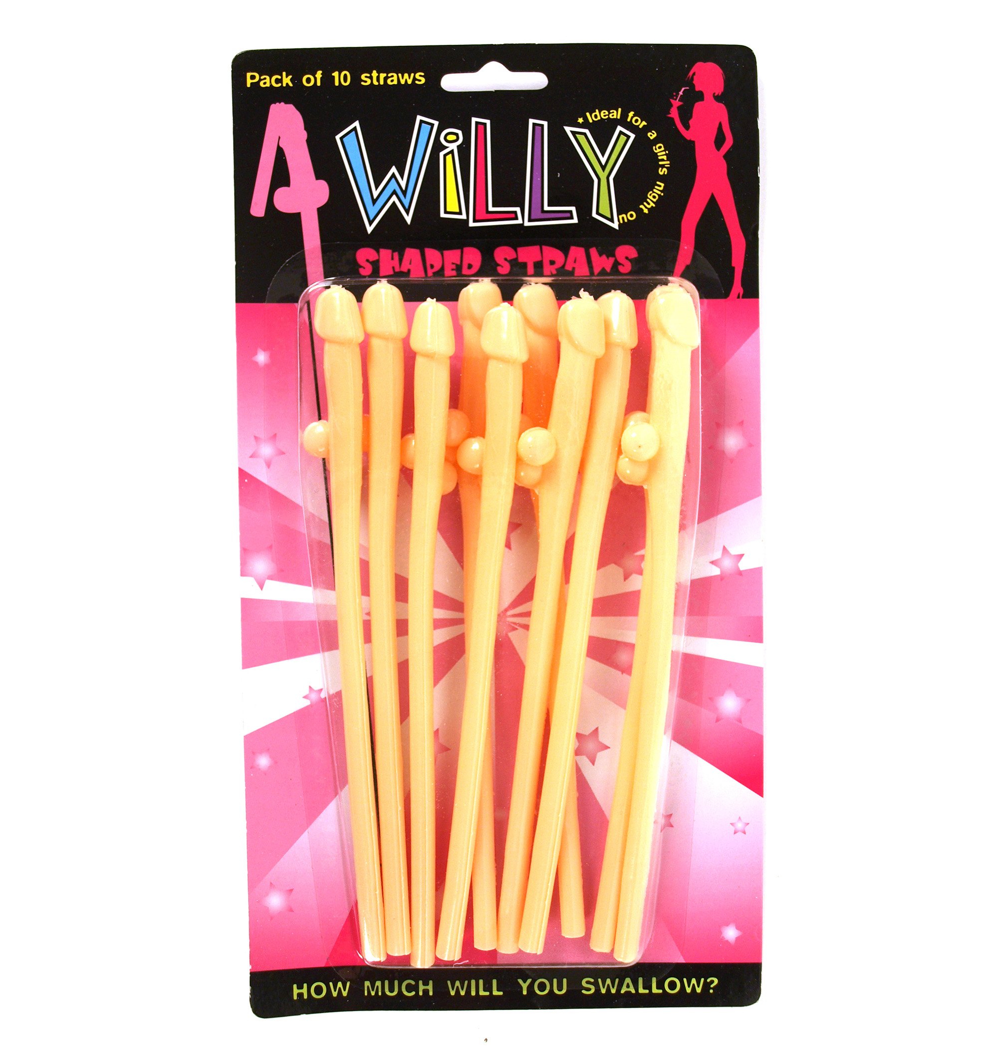 The Diabolical Gift People Pack Of 10 Willy Shaped Straws
