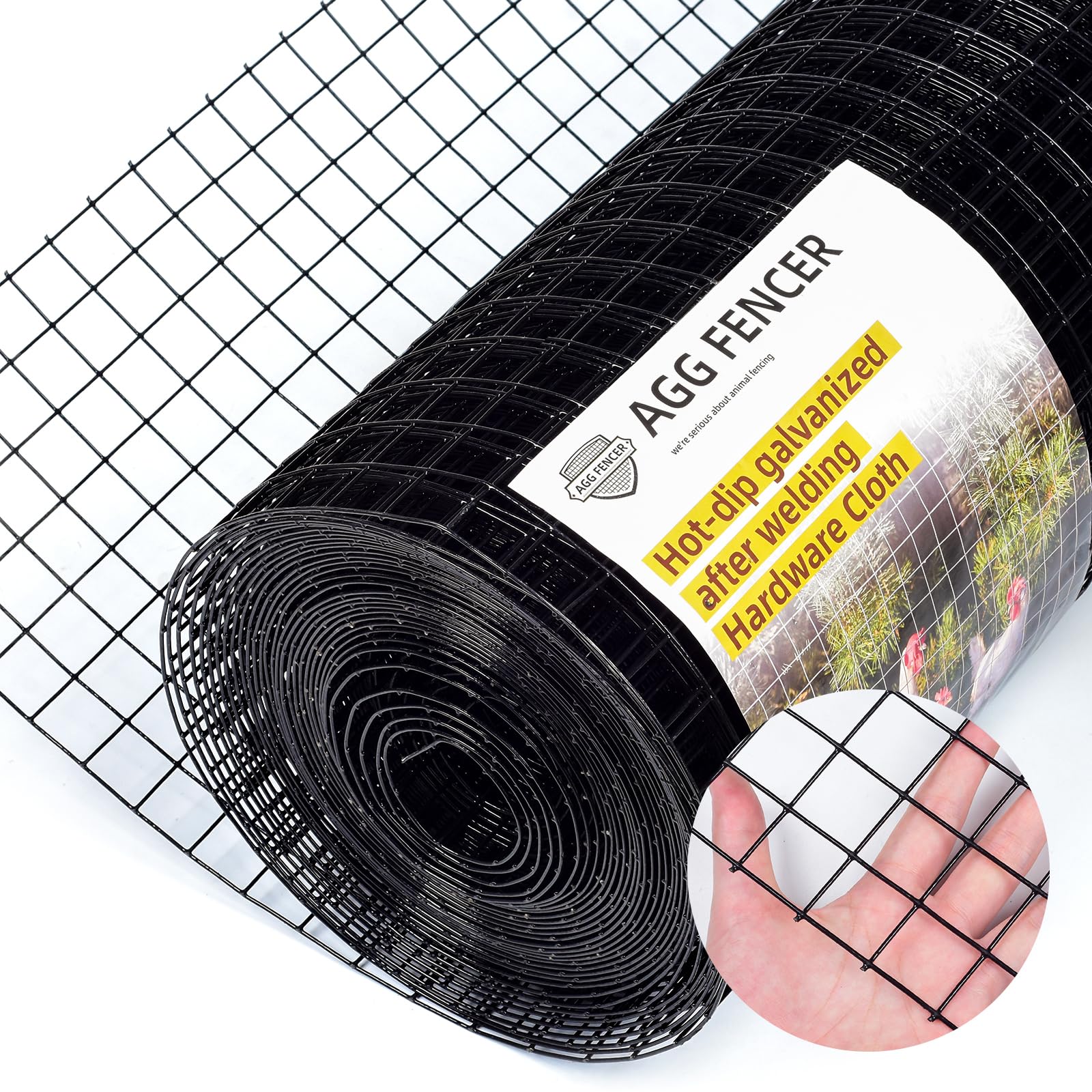 Buy AggFencer 24inch x 50ft 1inch Black Hardware Cloth 16Ga PVC Coated